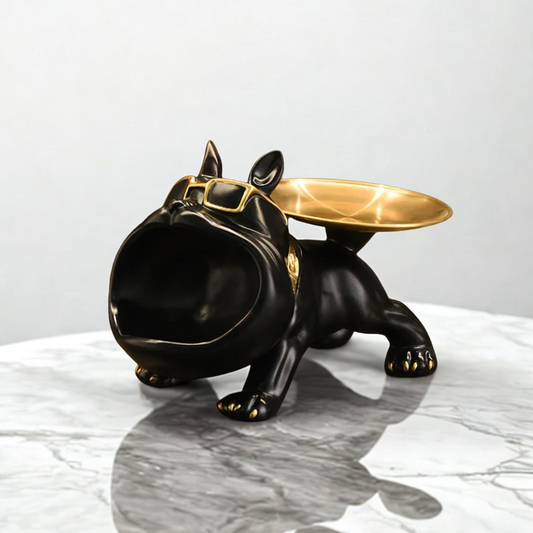 Statue bouledogue en résine