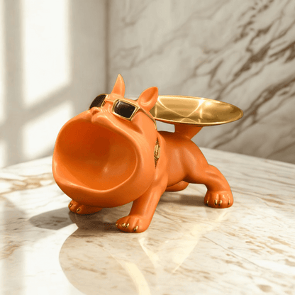 Statue bouledogue en résine